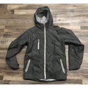 SIMS Mens Small Charcoal Gray Full Zip Hooded Jacket Nylon Snowboard Ski